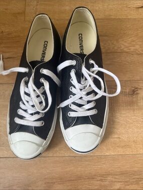 Jack Purcell Converse Black and White Low Top Leather Sneakers
